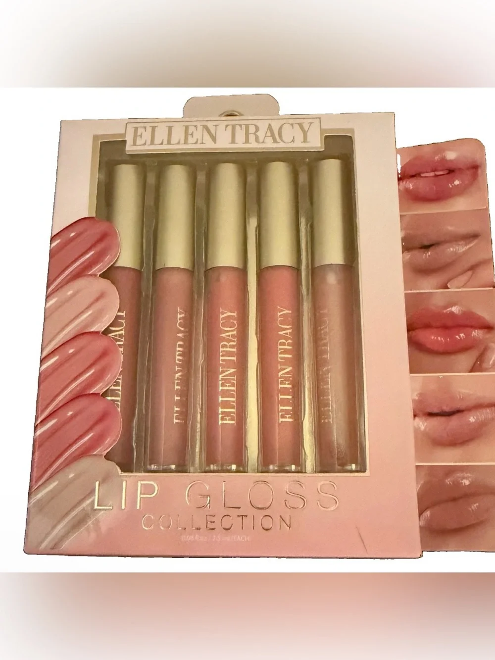 Ellen Tracy Pink Nude Lip Gloss Set - 5 Shades New